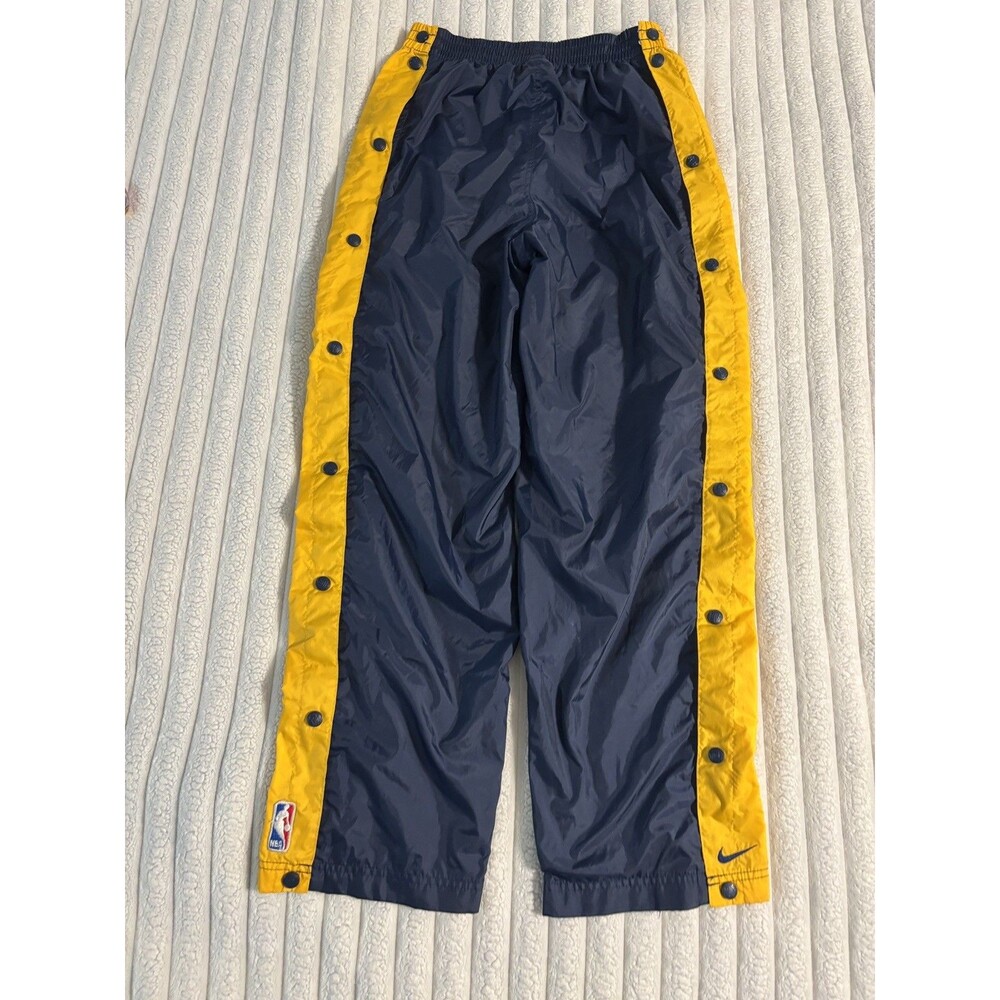 Vintage NBA Nike basketball Tear Away Pants Men's large navy blue yellow snaps